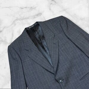 Giorgio Armani Le Collezioni Mens Dark Gray Pinstripe Wool Blazer Italian 38R